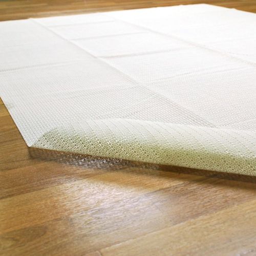  Superior Premium Easy Install Light-Weight Strong Grip Textured Rubber, Slip-Resistant Reversible Beige Hard Floor Surface and Under Rug Protection Area Rug Pad