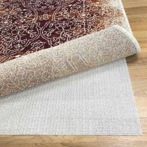  Superior Premium Easy Install Light-Weight Strong Grip Textured Rubber, Slip-Resistant Reversible Beige Hard Floor Surface and Under Rug Protection Area Rug Pad