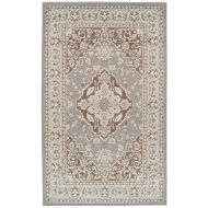 Superior Glendale Collection Area Rug - Traditional Brown Oriental Rug, 8 mm Pile, Jute Backing Floor Rug, Grey, 2 x 3