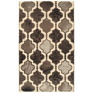 Superior Modern Viking Collection Area Rug - Modern Area Rug, 8 mm Pile, Geometric Trellis Pattern with Jute Backing, Chocolate, 2 x 3