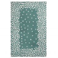 Superior 100% Cotton Printed Wildflower Area Rug 3 x 5 Teal