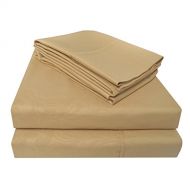 Superior Wrinkle Resistant 3000 Series Ivy Embossed Bed Sheet Set with Bonus Pillowcase Set, Full, Gold