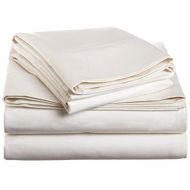 Superior 1500 Thread Count King Bed Sheet Set, Solid, Deep Pocket, Single Ply, White
