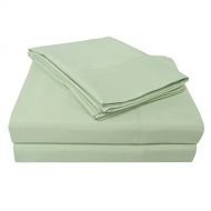 Superior Wrinkle Resistant 3000 Series Cabana Solid Queen Bed Sheet Set, Sage