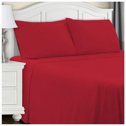  Superior 100% Brushed Cotton Flannel, Pillowcase set, King (20 x 40 inches), Burgundy