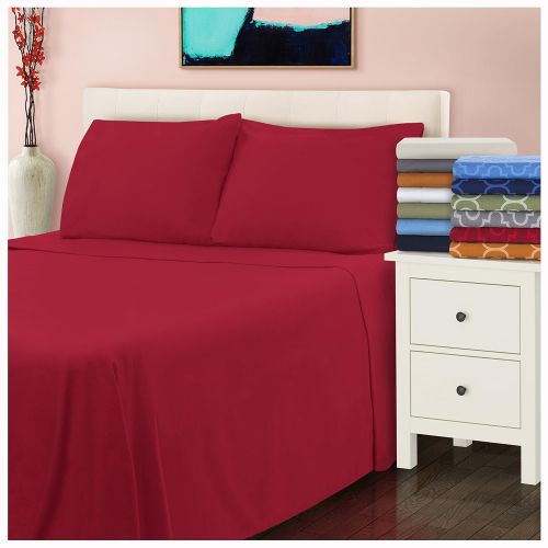  Superior 100% Brushed Cotton Flannel, Pillowcase set, King (20 x 40 inches), Burgundy