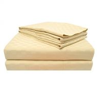 Superior Impressions HSN-300FLSH CHCR 100% Cotton, 300 Threadcount Checkered Bed Sheet Set,Cream,Full