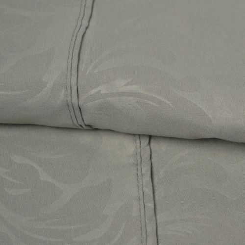  Superior Wrinkle Resistant 3000 Series Ivy Embossed Bed Sheet Set with Bonus Pillowcase Set, California King, Grey