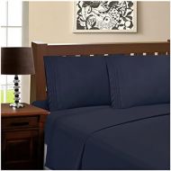 Superior Infinity Embroidered Luxury Soft, Cooling 100% Brushed Microfiber Pillowcase Set of 2, Light Weight and Wrinkle Resistant - 20” x 40” King Pillowcase, Navy Blue
