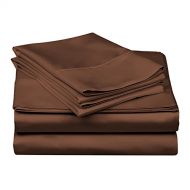 Superior 100% Premium Combed Cotton, 300 Thread Count 4-Piece Bed Sheet Set, Single Ply Cotton, Deep Pocket Fitted Sheets, Soft and Luxurious Bedding Sets - Queen Waterbed, Mocha