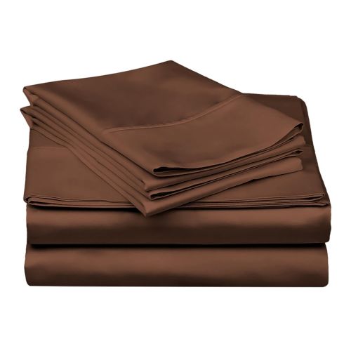  Superior 100% Premium Combed Cotton, 300 Thread Count 4-Piece Bed Sheet Set, Single Ply Cotton, Deep Pocket Fitted Sheets, Soft and Luxurious Bedding Sets - Queen Waterbed, Mocha