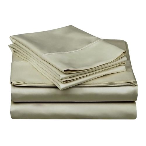  Superior 100% Premium Combed Cotton, 300 Thread Count 4-Piece Bed Sheet Set, Single Ply Cotton, Deep Pocket Fitted Sheets, Soft and Luxurious Bedding Sets - Queen Waterbed, Sage