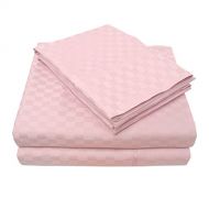 Superior Impressions HSN-300FLSH CHOR 100% Cotton, 300 Threadcount Checkered Bed Sheet Set,Orchid,Full