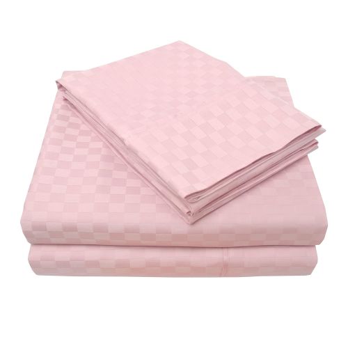  Superior Impressions HSN-300FLSH CHOR 100% Cotton, 300 Threadcount Checkered Bed Sheet Set,Orchid,Full