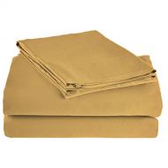 Superior 100% Rayon from Bamboo, Extremely comfortable, softer than cotton, King Bed Sheet Set, Solid, Gold