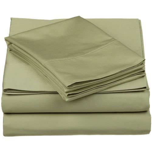  Superior 500 Thread Count 100% Cotton, Single Ply, 4-Piece California King Bed Sheet Set, Solid, Sage