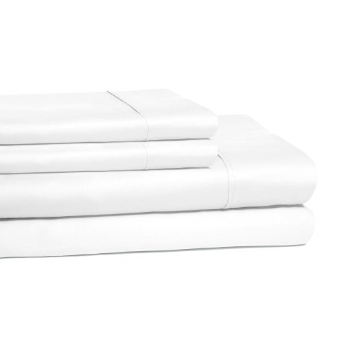  Superior 100% Cotton, 300 Thread Count Iron-Free Wrinkle Resistant 4-Piece Sheet Set, Queen, White