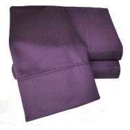Superior Cotton Blend 1000 Thread Count, Deep Pocket, Soft, Wrinkle Resistant 5-Piece Split King Bed Sheet Set, Solid, Plum