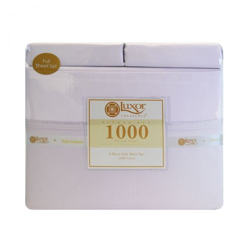  Superior 1000 Thread Count 100% Cotton, 6-Piece Full Bed Sheet Set ( BONUS Pillowcases ) Solid, Lilac