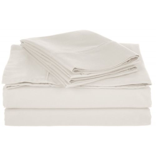  Superior Cotton Blend 800 Thread Count , Deep Pocket, Soft, Wrinkle Resistant Olympic Queen bed Sheet Set, Solid, White