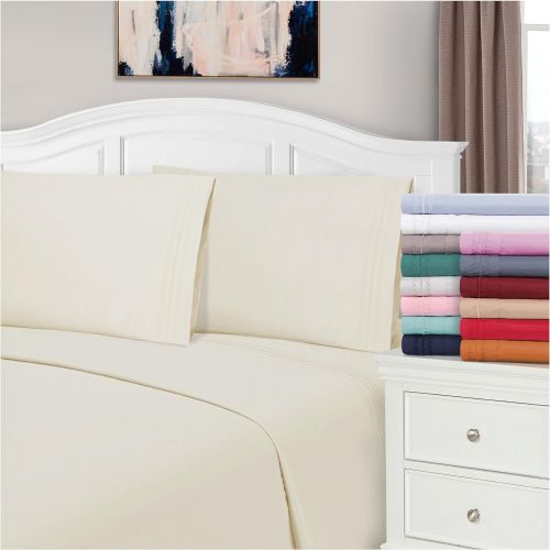  Superior 100% Brushed Microfiber Wrinkle Resistant Full Sheet Set, 4-Piece, Aquamarine