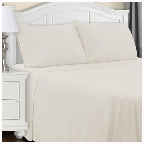  Superior 100% Brushed Cotton Flannel Bedding Sheet Set, Full, Ivory