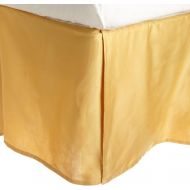 Superior 100% Premium Combed Cotton, Bed Skirt with 15 Drop, Classic Pleated Sides and Split Corners to Accommodate Bed Posts, Gold - Queen