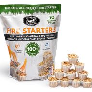 Superior Trading Co. All Natural Fire Starter 10 15 Minute Burn for BBQ, Campfire, Charcoal, Pit, Wood & Pellet Stove, 50 Extra Large Pods, Waterproof for Indoor/Outdoor Fire Start