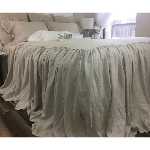  SuperiorCustomLinens Natural Linen bedspread, bed cover, queen bedspread, king bedspread, linen bedspread, ruffle bedding, shabby chic bedding