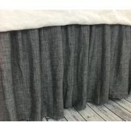 SuperiorCustomLinens Chevron Ink Linen Bed Skirt, chevron weave on both sides, Distinct Style