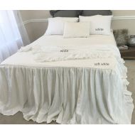 SuperiorCustomLinens Soft white bedspread, off white bedspread, off white bedding, white bedspread queen king twin full