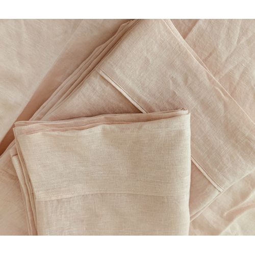  SuperiorCustomLinens Ballet Slipper Pink natural linen sheets set of 4, linen sheet, linen fitted sheet, 2 pillow cases