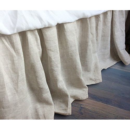  SuperiorCustomLinens Linen Bedskirt, Natural Linen Bed Skirt, Natural Linen Bed Ruffles, Linen Dust Ruffle, Shabby Chic Bedding, Twin Bed Skirt, Queen Bed Skirt, King Bed Skirt, HANDMADE, FREE SHIPPING