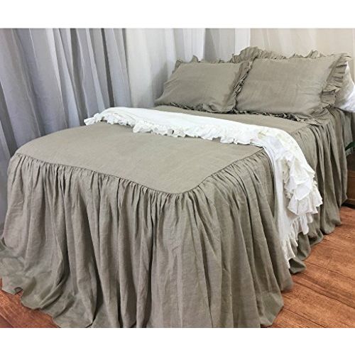  SuperiorCustomLinens Dark Linen Bedspread handmade in natural linen, Dark Linen Bed Covers, No Dye, No Coloring, Linen Coverlet, Shabby Chic Bedding, Queen Bedspread, King Bedspread, FREE SHIPPING