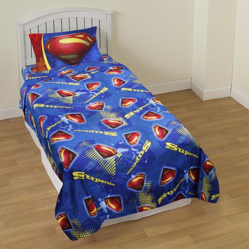  Superman Twin Sheet Set 3pc Super Steel Bedding Accessories