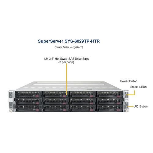  Supermicro SuperServer 6029TP-HTR CSE-827HQ+-R2K20BP2 Server (Barebone)