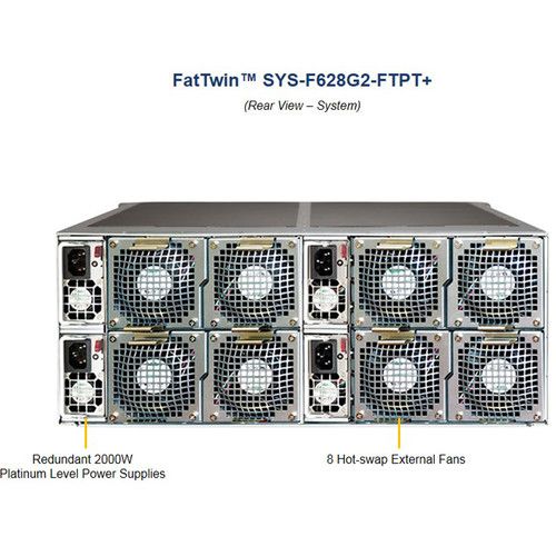  Supermicro SuperServer FatTwin F628G2-FTPT+ 4-Node Barebone NAS System