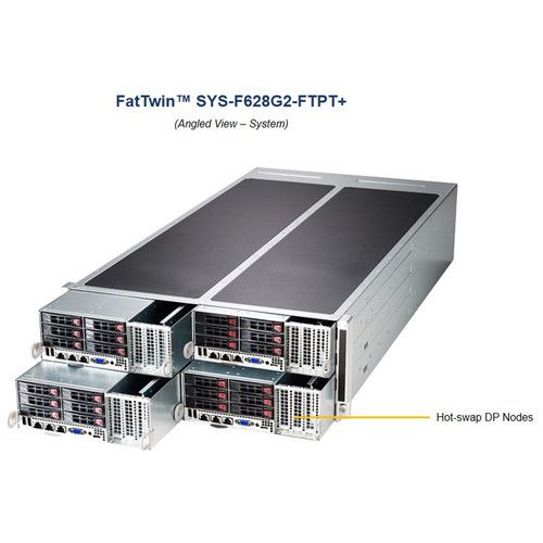  Supermicro SuperServer FatTwin F628G2-FTPT+ 4-Node Barebone NAS System