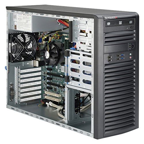  Supermicro SuperWorkstation LGA1150 500W Mid-Tower Workstation Barebone System SYS-5038A-IL Black