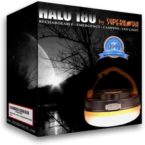  [아마존베스트]Supernova Halo 180 Extreme Rechargeable LED Camping and Emergency Lantern - The Brightest, Most Versatile, and Compact Utility Lantern Available - Perfect for Backpacking - Emergen