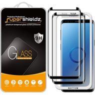 Supershieldz (2 Pack) Designed for Samsung (Galaxy S9 Plus) Tempered Glass Screen Protector with (Easy Installation Tray) Anti Scratch, Bubble Free (Black)