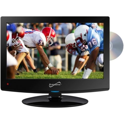  [아마존베스트]Supersonic SC-1512 LED HDTV 15 Black W/Built-in DVD Player USB & Dual Tuner Consumer Electronics