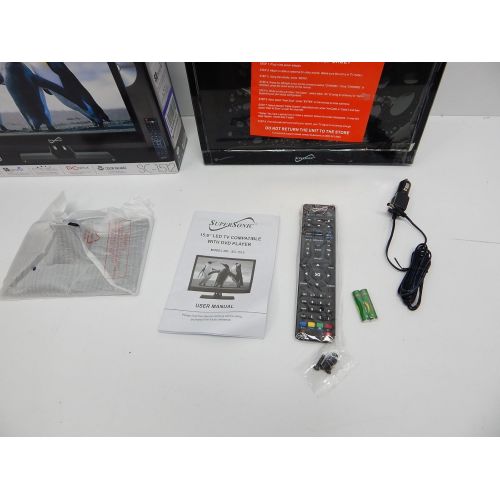  [아마존베스트]Supersonic SC-1512 LED HDTV 15 Black W/Built-in DVD Player USB & Dual Tuner Consumer Electronics