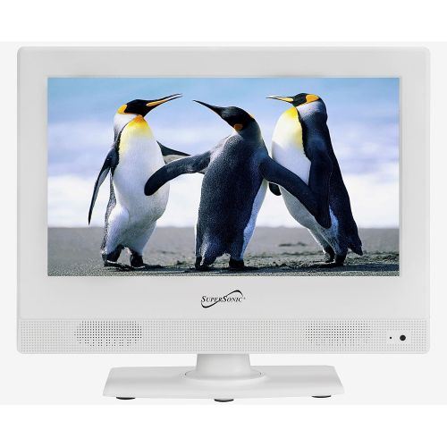  Supersonic SC-1311 White 13.3-Inch LED Widescreen HDTV 1080p Television with HDMI Input