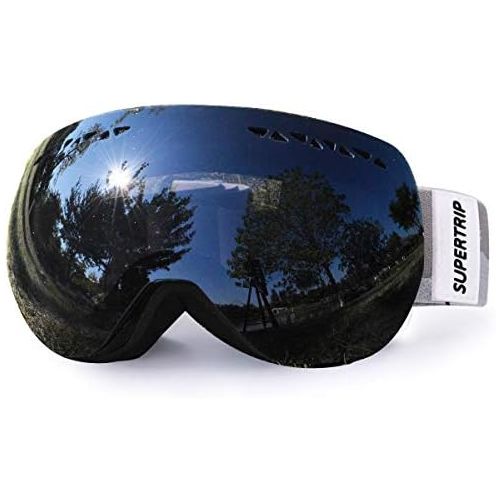  [아마존베스트]Supertrip Ski Snowboard Goggles for Men & Women Over The Glasses Snow Goggles Anti Fog 100% UV Protection Double Lens Interchangeable Lens for Skiing