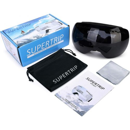  [아마존베스트]Supertrip Ski Snowboard Goggles for Men & Women Over The Glasses Snow Goggles Anti Fog 100% UV Protection Double Lens Interchangeable Lens for Skiing