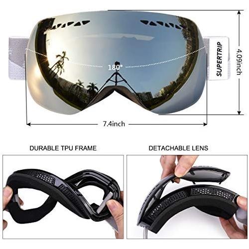  Supertrip Ski Snowboard Goggles for Men & Women Over The Glasses Snow Goggles