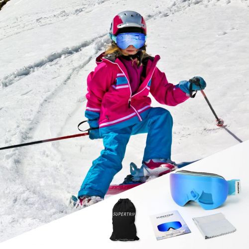  Supertrip Kids Ski Goggles Boys & Girls Over The Glasses Anti Fog Snow Goggles