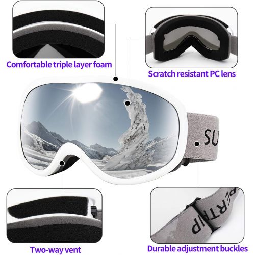  Supertrip Snow Ski Goggles Anti-Fog 100% UV Protection Snowboard Skiing Goggles