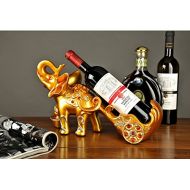 Supper pp Wine wine shelf resin elephant friend housewarming gift cabinet zj0124153 ( Color : Gold )